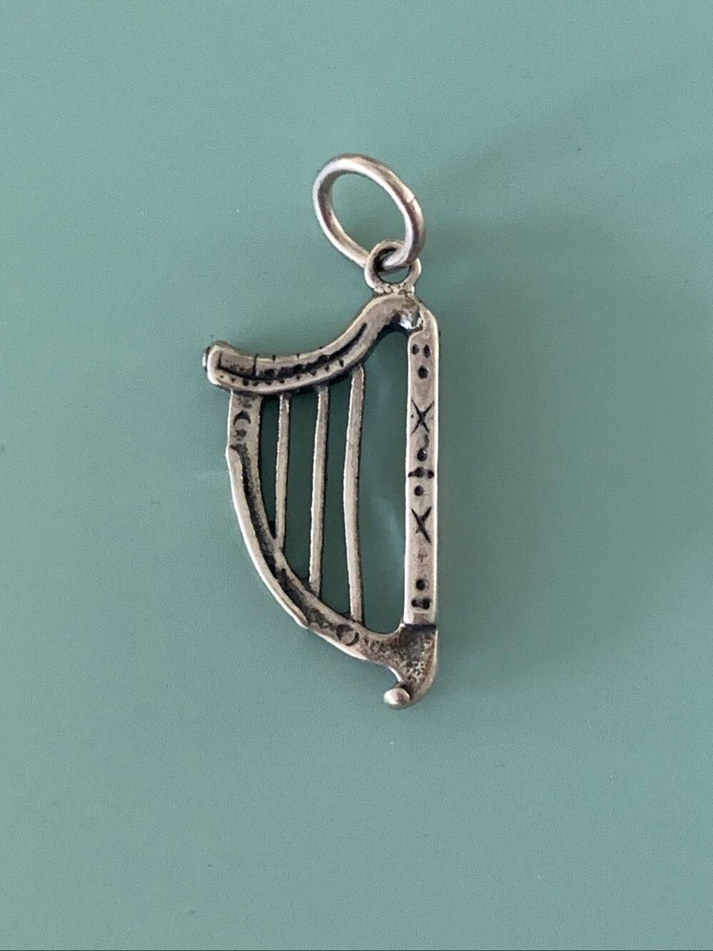 Harp Music Instrument Sterling Silver Jewelry Charm #opera